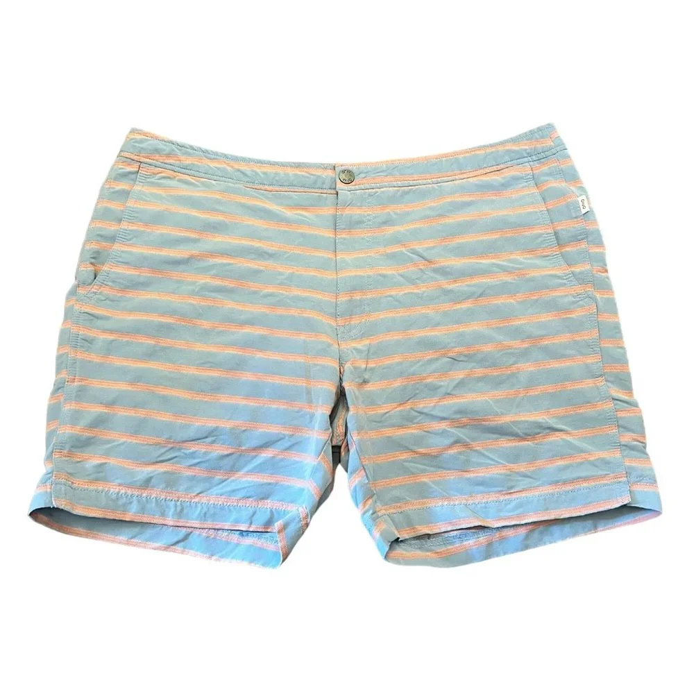 Onia The Calder Gray Multi Stripe Striped Swim‎ Trunks Shorts 38 Lined Pockets